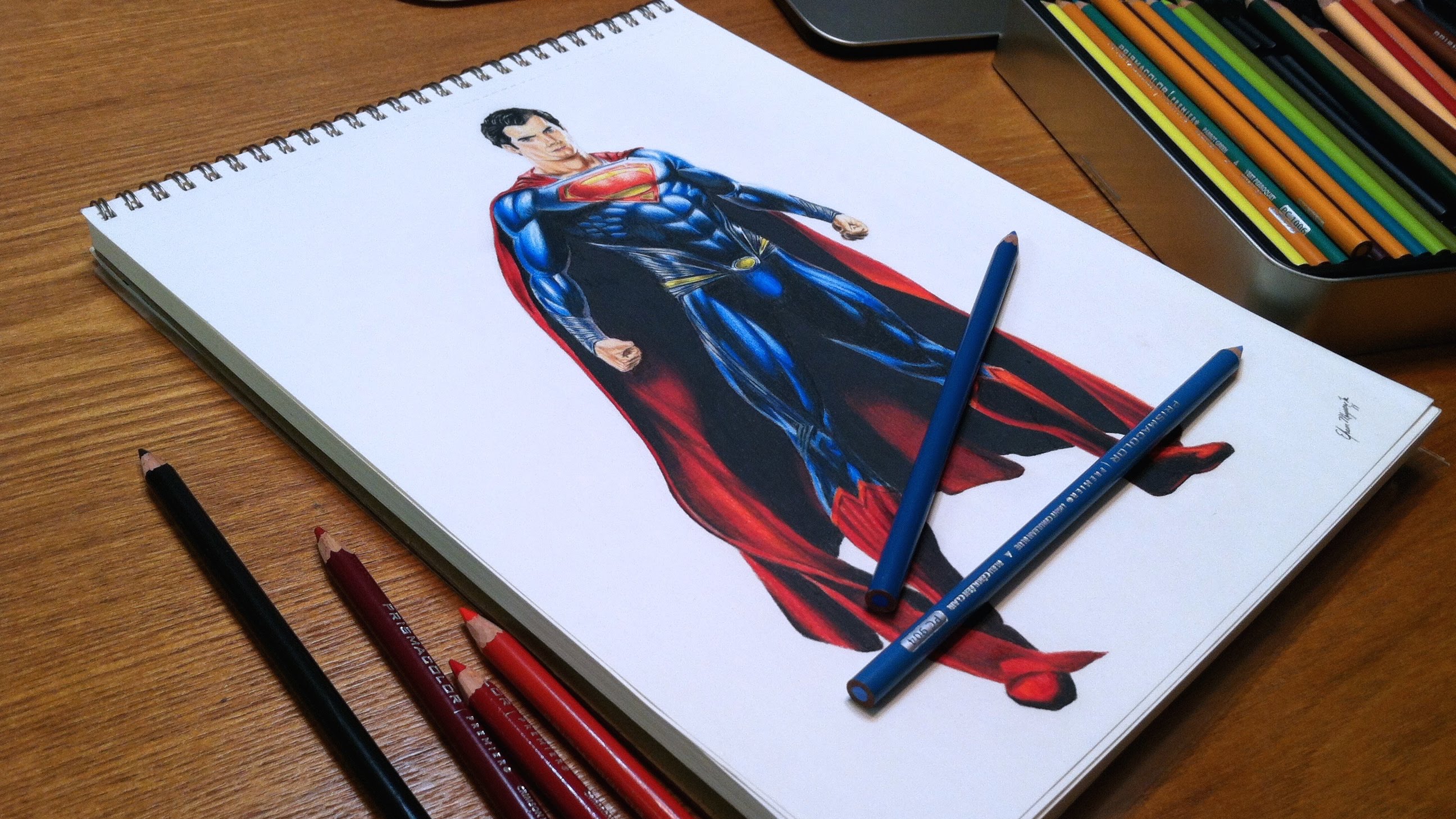 2592x1458 Man Of Steel Time Lapse Drawing