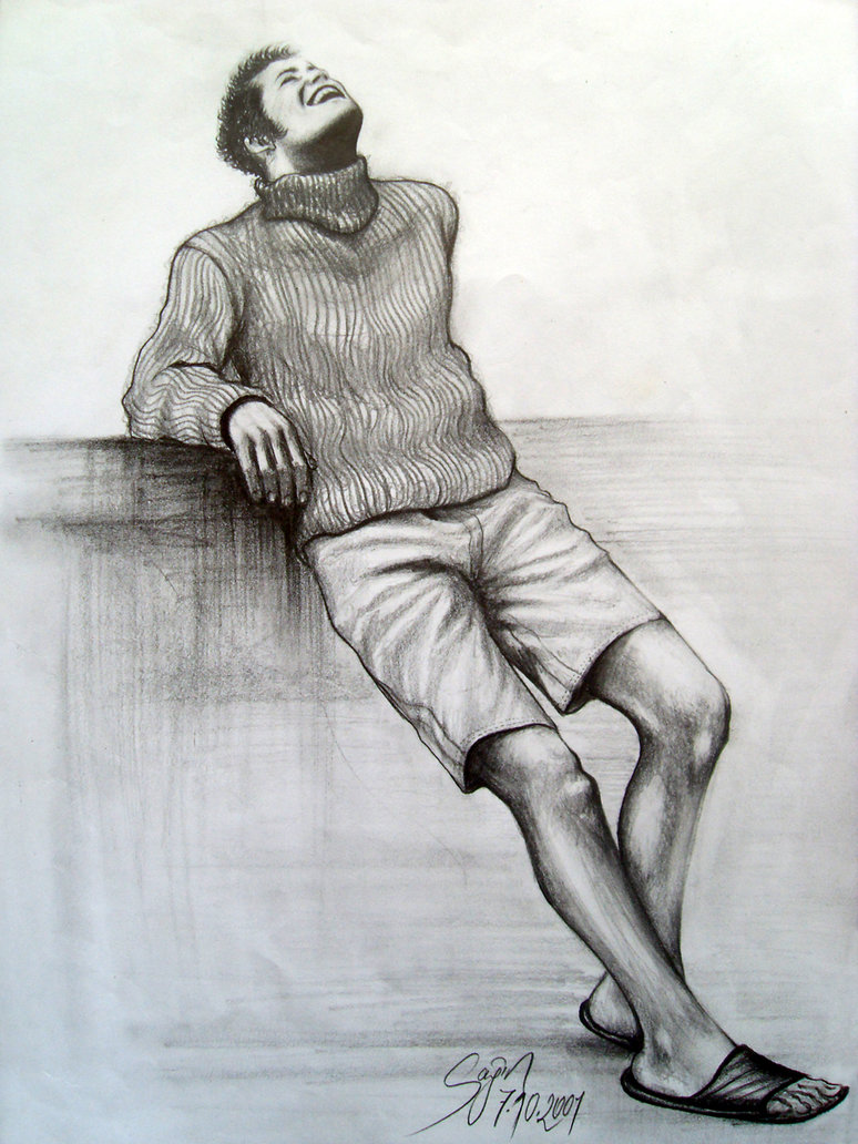 774x1032 Smile Man Art Pencil Drawing 2001 By Caginoz
