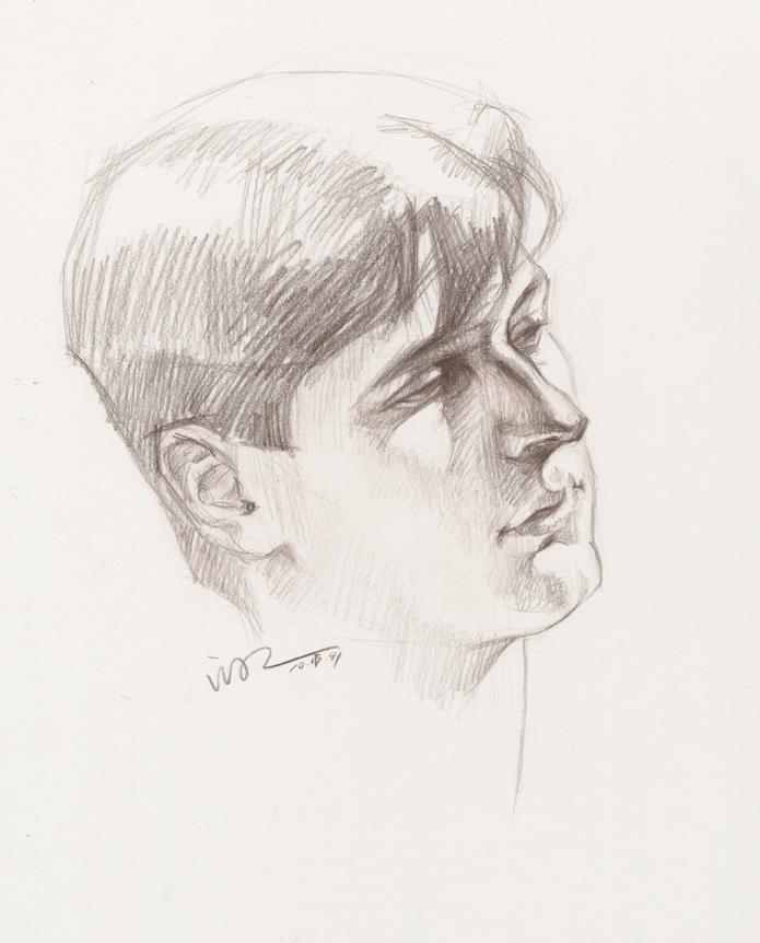 695x862 Young Man, Pencil On Paper Direnhe