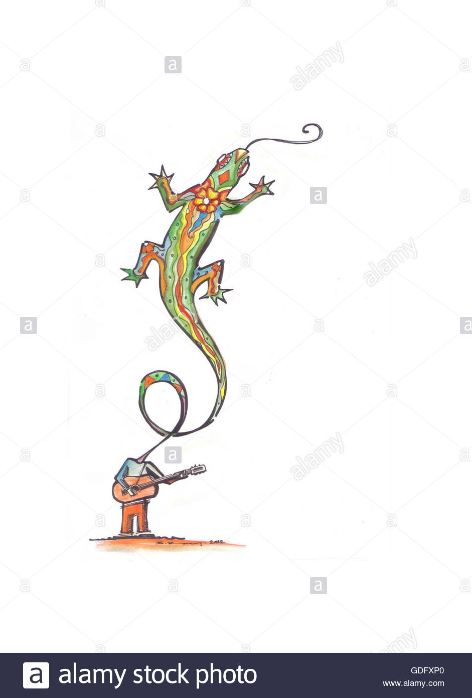 941x1390 Hand Drawn Illustration Or Drawing Of A Man Playing Guitar