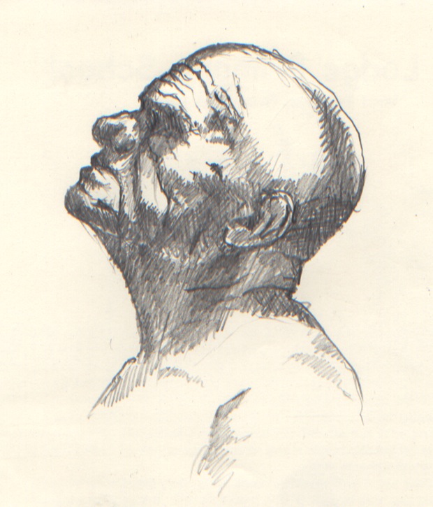 620x725 Old Man Profile Sketch Clairezammitart