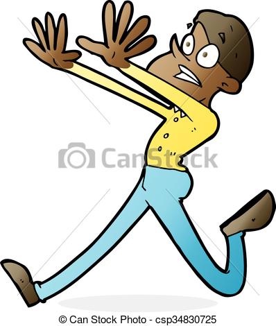 398x470 Cartoon Man Running Away Vector Illustration