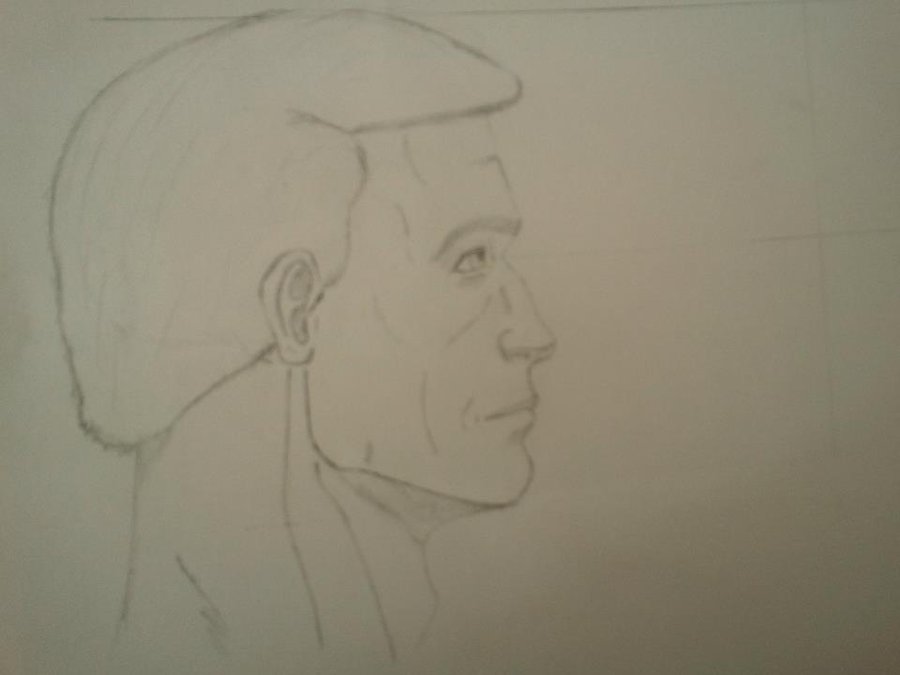 900x675 Sketch, Man Face Portrait Side View By Ophy25