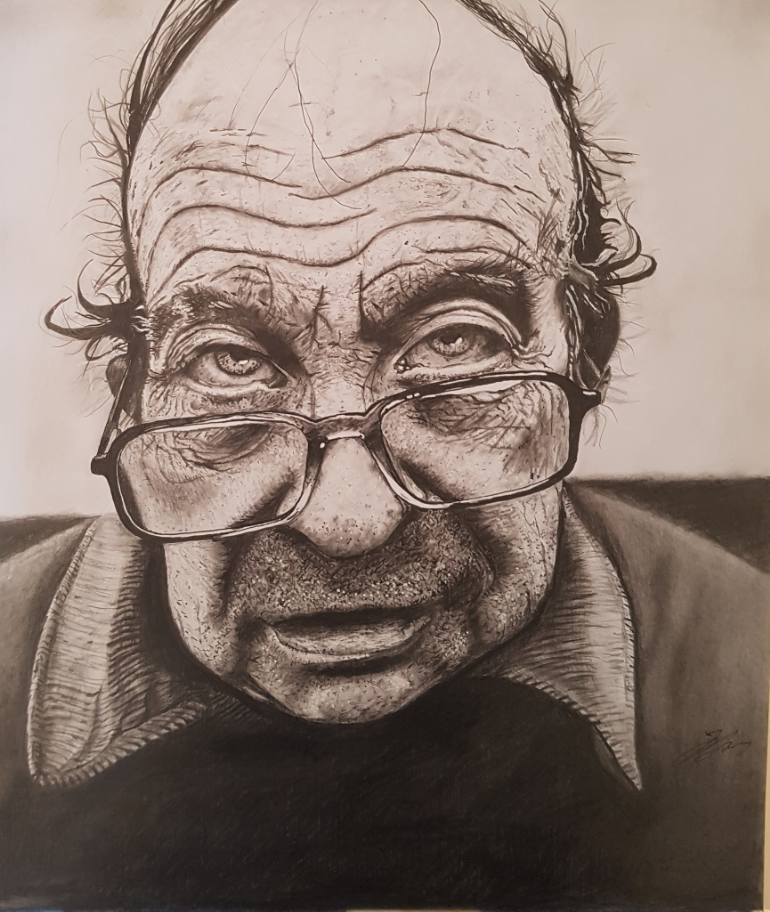 770x912 Saatchi Art Old Man With Glasses Drawing By Dejan Jovanovski