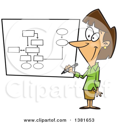 450x470 Clipart Of A Cartoon Brunette White Business Woman Drawing A Chart