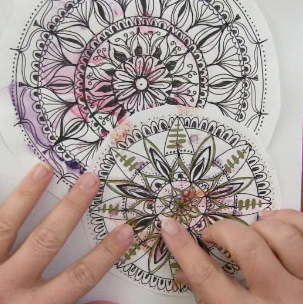 303x304 Draw And Color Expressive Mandala Art (Mandala I) Louise Gale