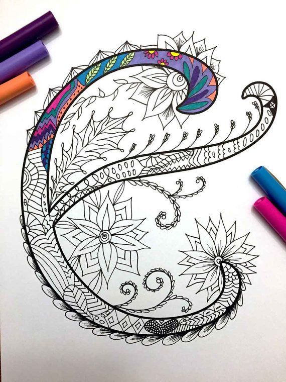570x760 Letter E Zentangle
