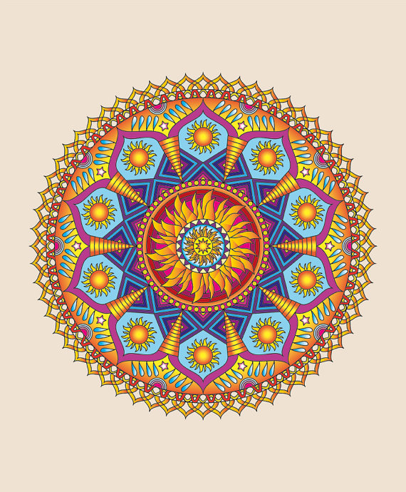 570x690 Mandala Wall Art, Sun, Printable Art, Pdf Printable, Instant
