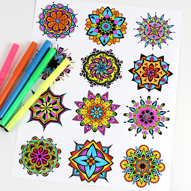 610x610 Mandala Coloring Pages