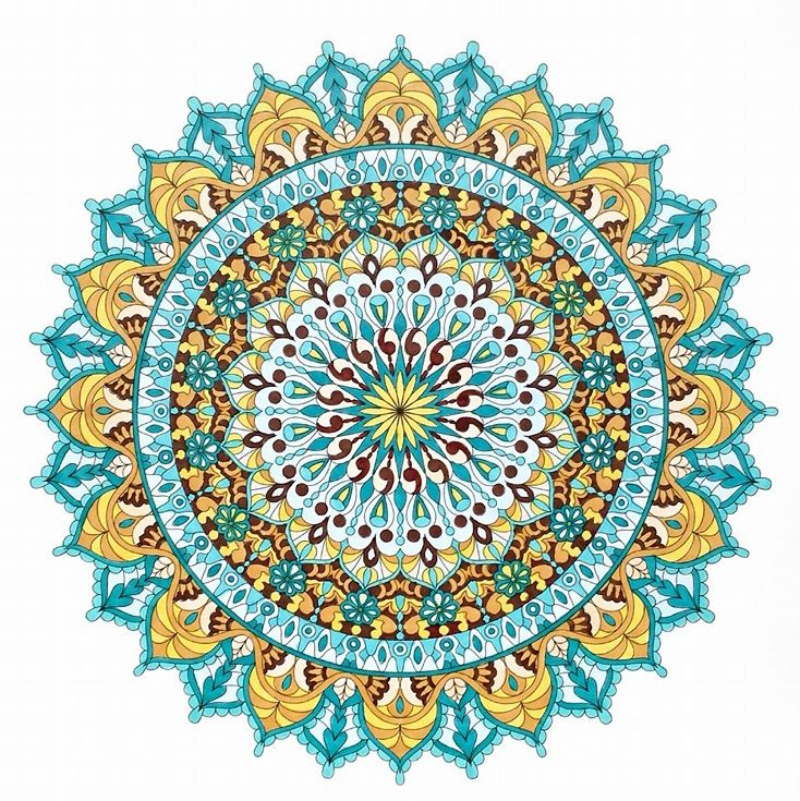 734x735 Warm Soul Printable Mandala Coloring Page. Colored By Tamila K