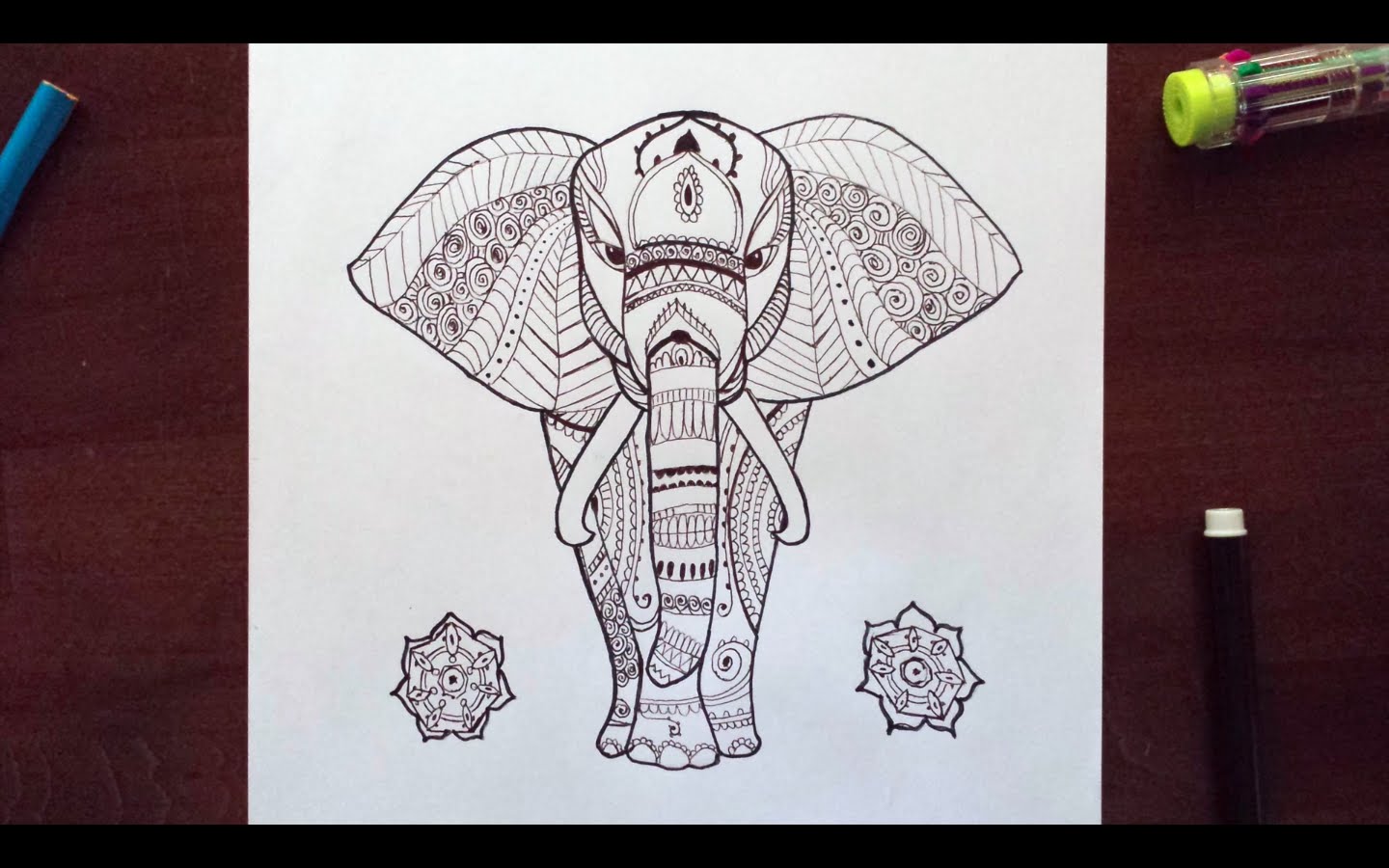 1440x900 Mandala Elephant Speed Drawing