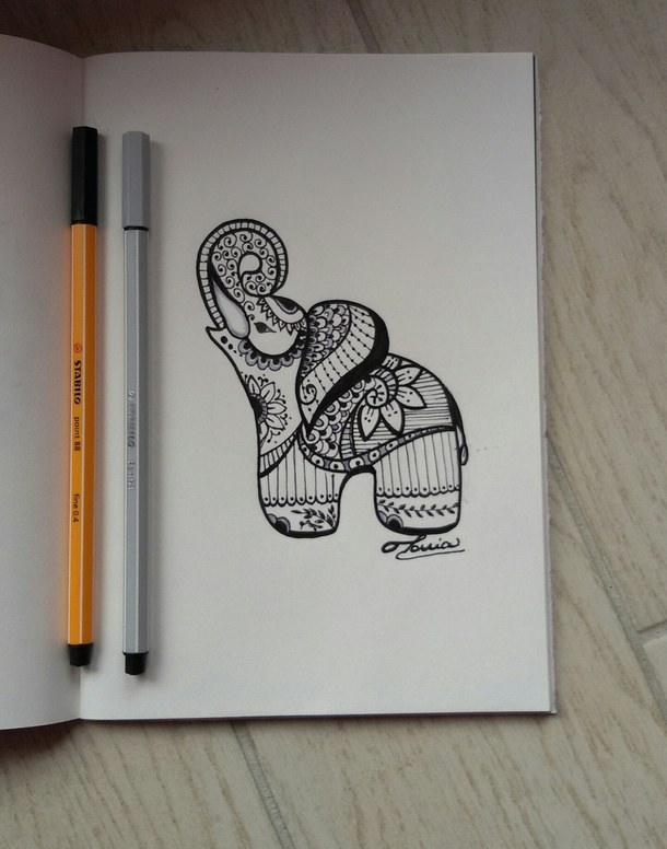 610x776 Drawing, Draw, Elephant, Zentangle, Mandala