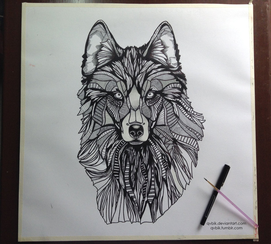 Mandala Wolf Drawing at GetDrawings | Free download