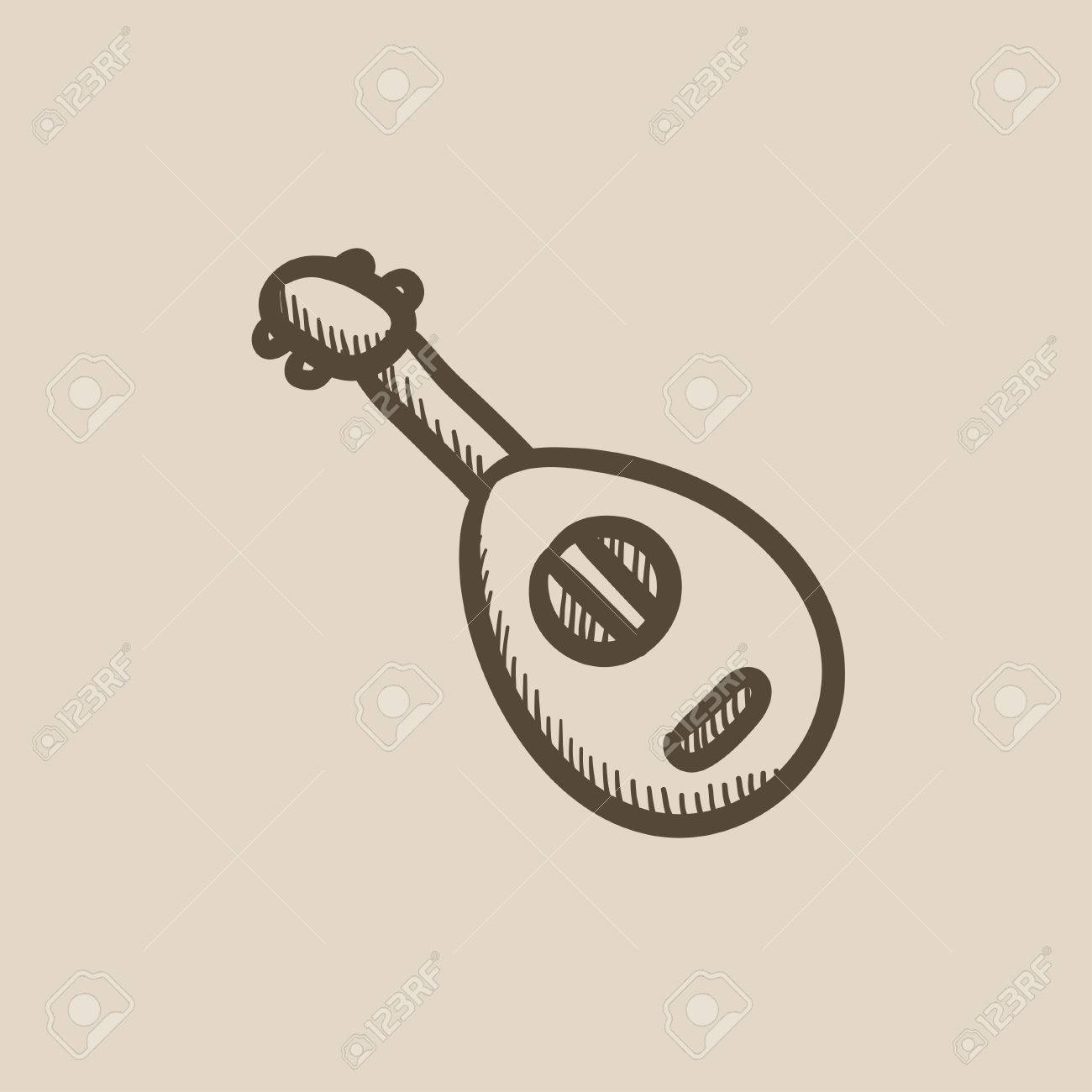 1300x1300 Mandolin Vector Sketch Icon Isolated On Background. Hand Drawn