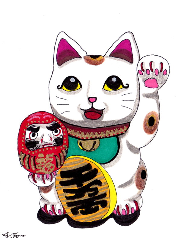 600x787 Maneki Neko Card.1 By Hidden By Art