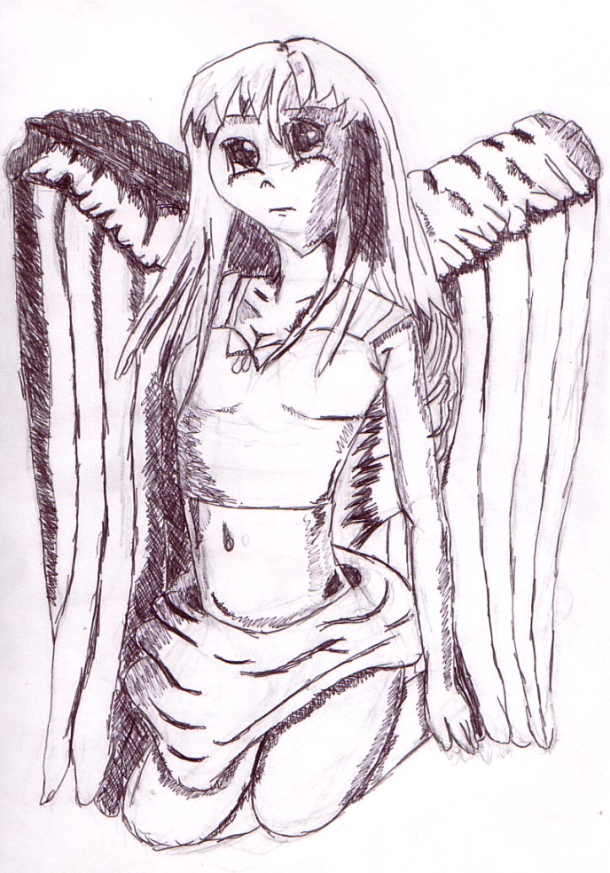 688x984 Black And White Manga Angel By Sweetanicca