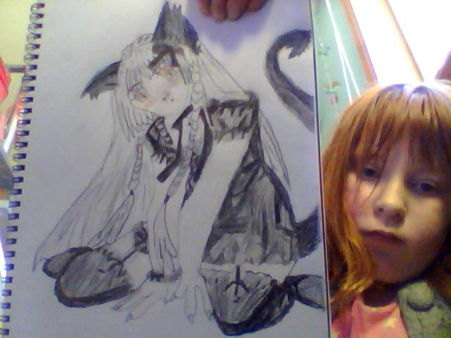 640x480 My Cat Girl Drawing