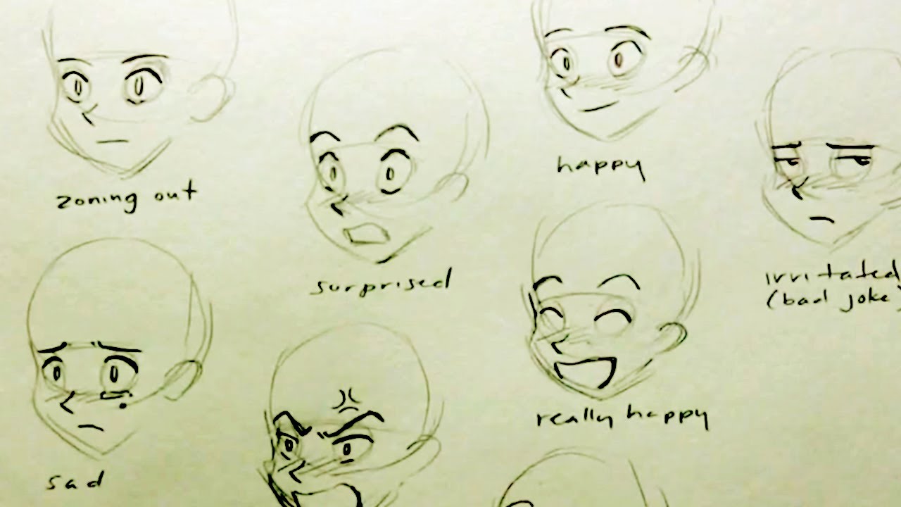 1280x720 How To Draw A Manga Face 7 Expressions