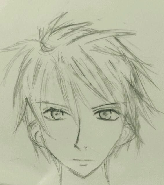566x637 Random Manga Drawing ~ Face Of A Guy By Muartgl