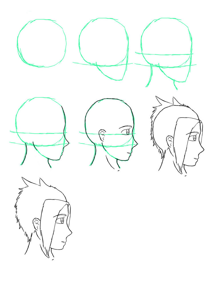 Manga Head Drawing at GetDrawings | Free download