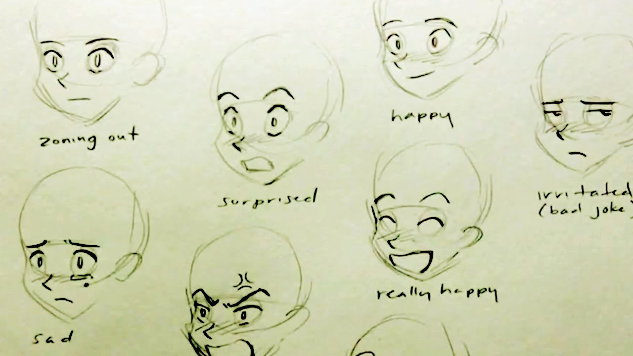 1280x720 Anime Face Expression Drawing How To Draw A Manga Face 7