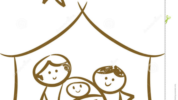 570x320 Simple Nativity Scene Drawing Simple Nativity Scene Stock Photo