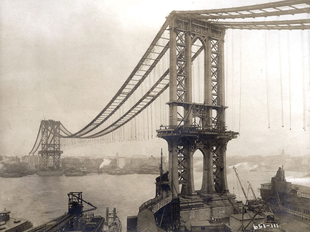 991x742 Construction Of The Manhattan Bridge In 1903 I Like To Waste My Time