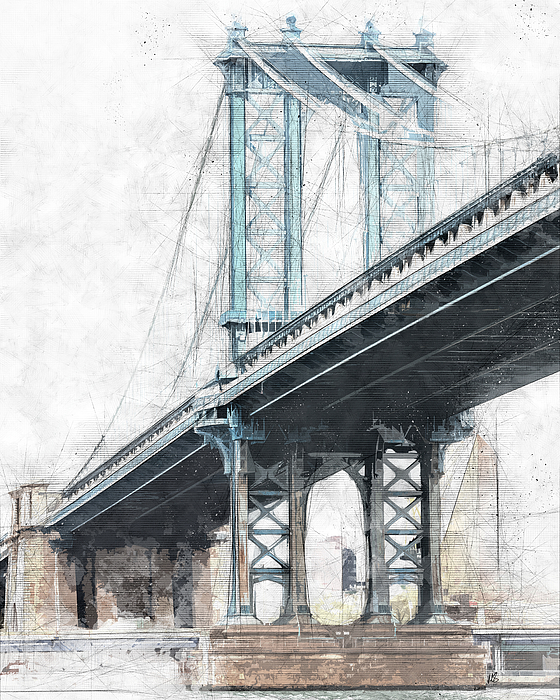 Manhattan Bridge Drawing at GetDrawings | Free download