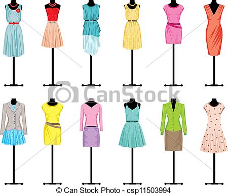 450x386 Mannequins With Women's Clothing. Image Of Mannequins With Eps