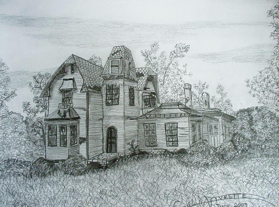900x668 The Old Mansion Drawing By Carla Vivrette