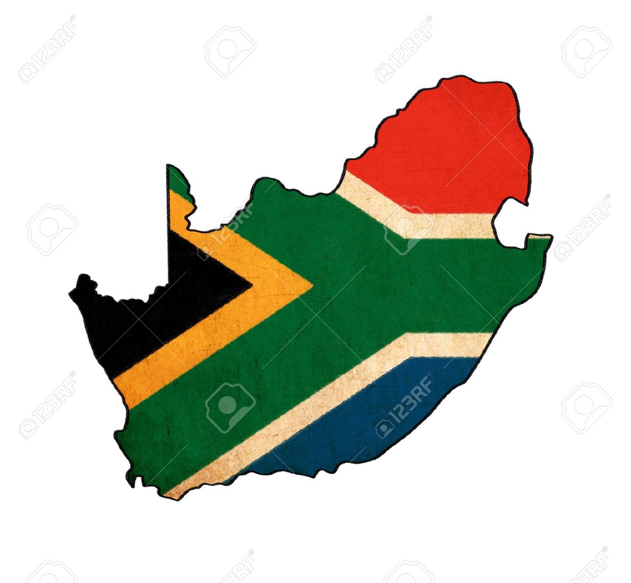 1300x1202 South Africa Map On South Africa Flag Drawing ,grunge And Retro