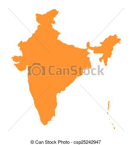 427x470 Orange Map Of India Eps Vector