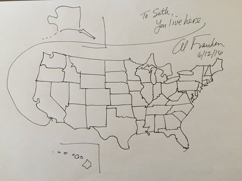 800x600 Al Franken's Freehand Drawing Of The United States Map From Memory