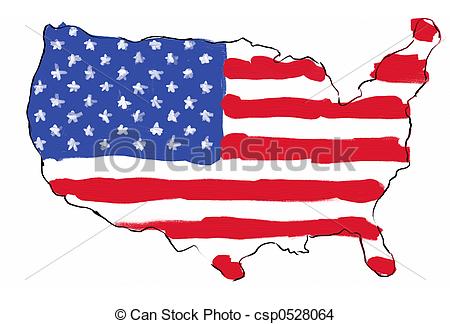 450x324 Usa Mapflag. Usa Map With Flag In It Hand Painted In Drawing