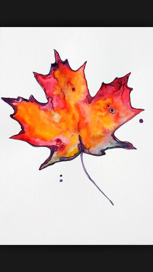 640x1136 Maple Leaf Water Colour Tattoo. I Love This One! Inked