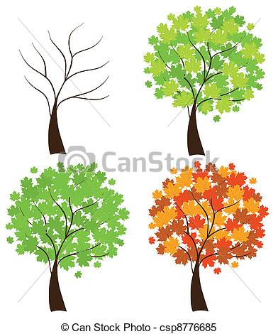 392x470 Vector Set Of Maple Trees Clipart Vector