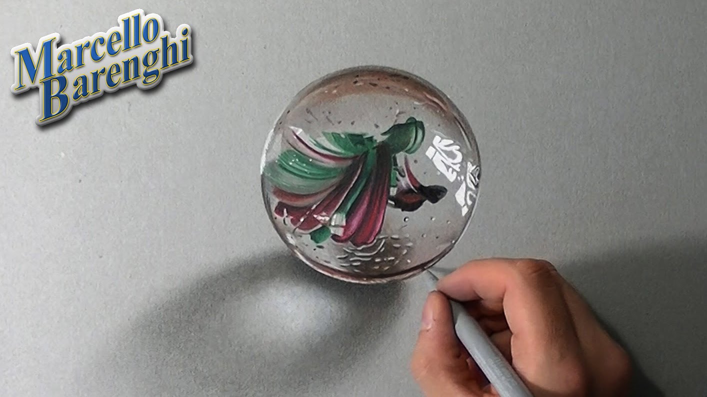1414x795 Crazy Realistic Drawing A Marble Or Glass Ball