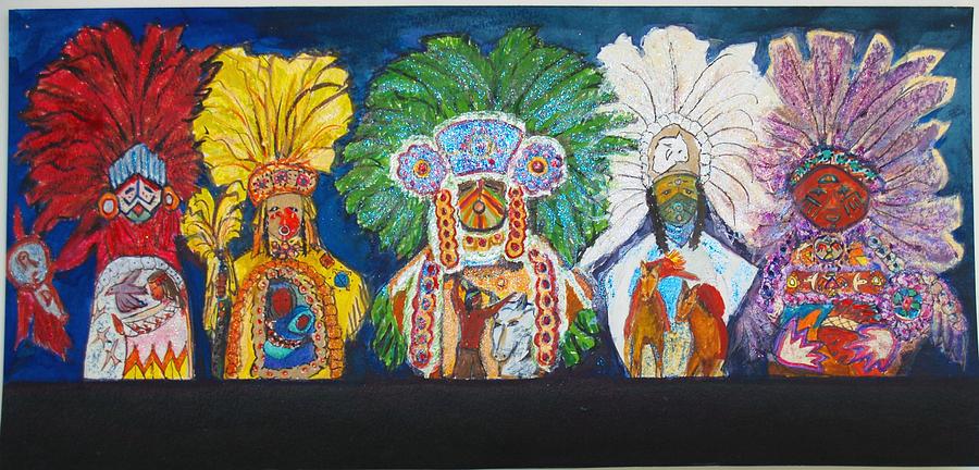 900x432 Mardi Gras Indians Masquerades Drawing By Beatriz Soco Ocampo