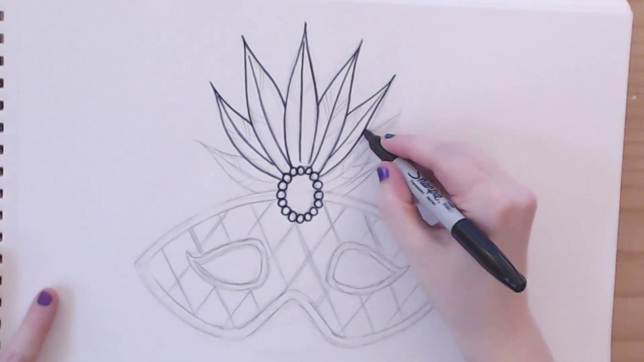 1280x720 Easy How To Draw A Mardi Gras Mask (Part 1)
