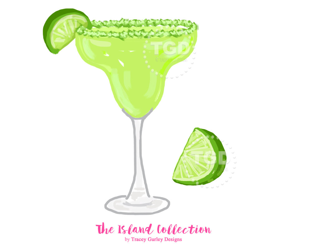 1000x800 Preppy Margarita And Lime Wedge Clip Art Original Art