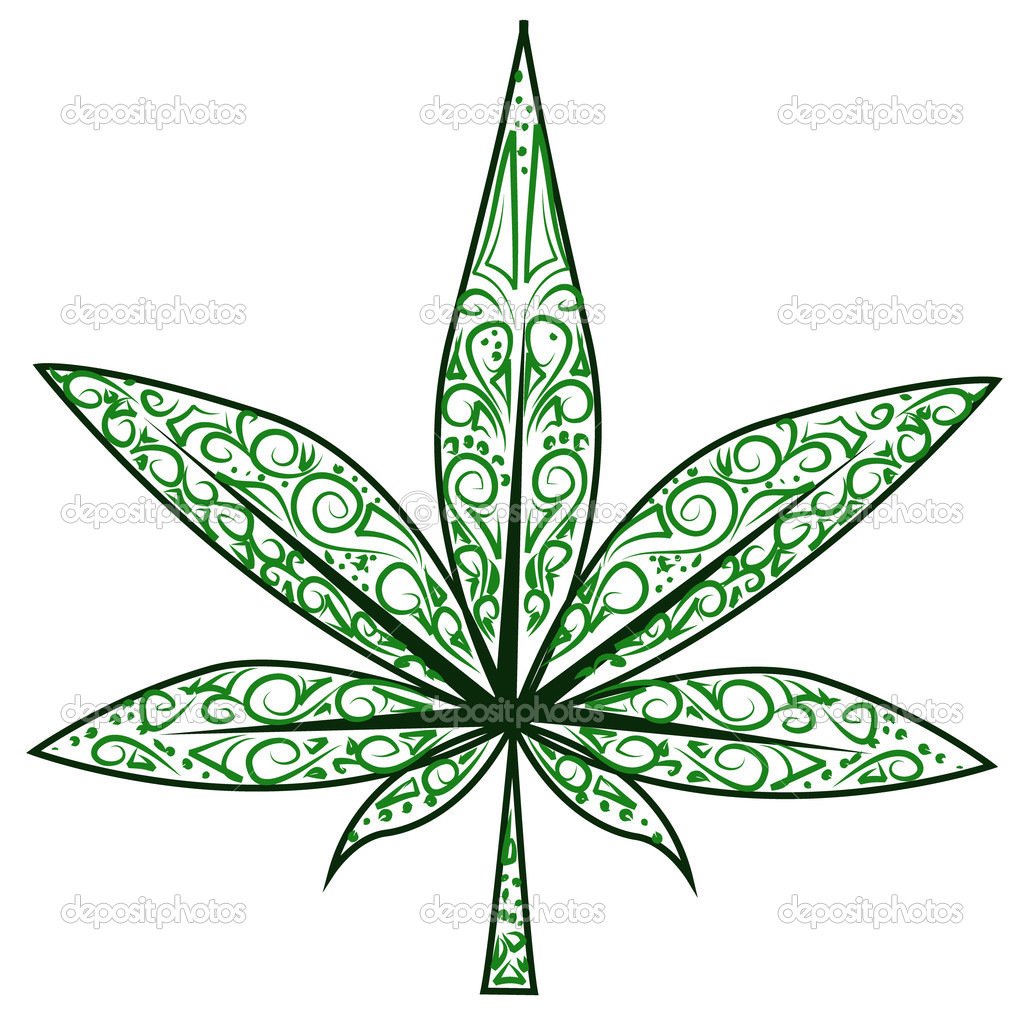 1024x1024 Hemp Leaf Stencil