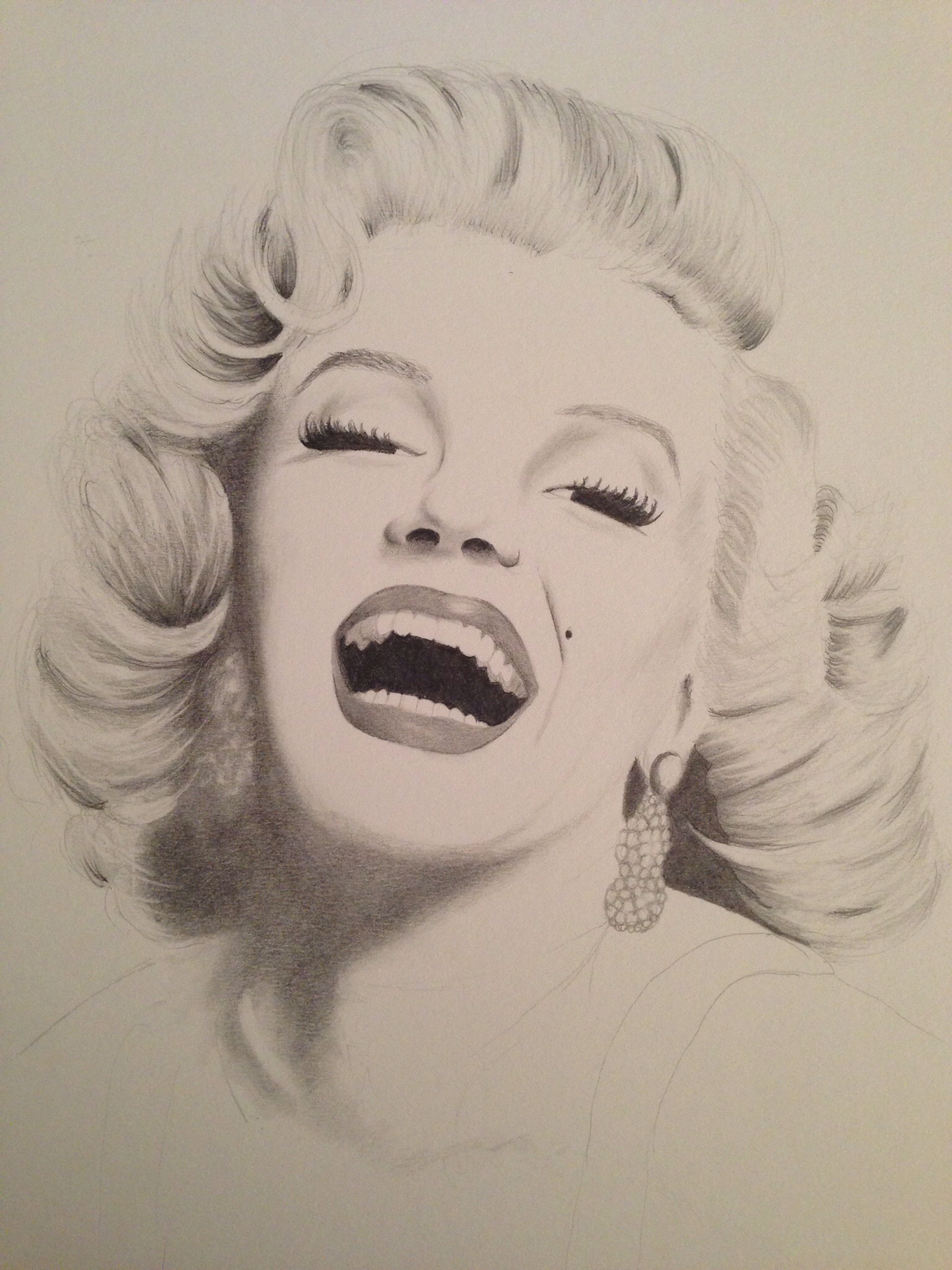 1536x2048 Marilyn Monroe Pencil Drawing On A3 Paper Using Graphite