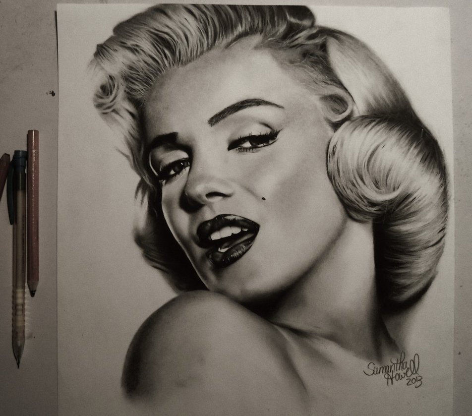 952x839 Original Marilyn Monroe Portrait By Sjhowell11
