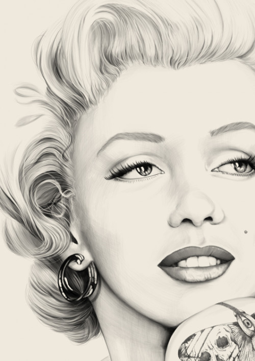 Marilyn Monroe Portrait Drawing at GetDrawings | Free download