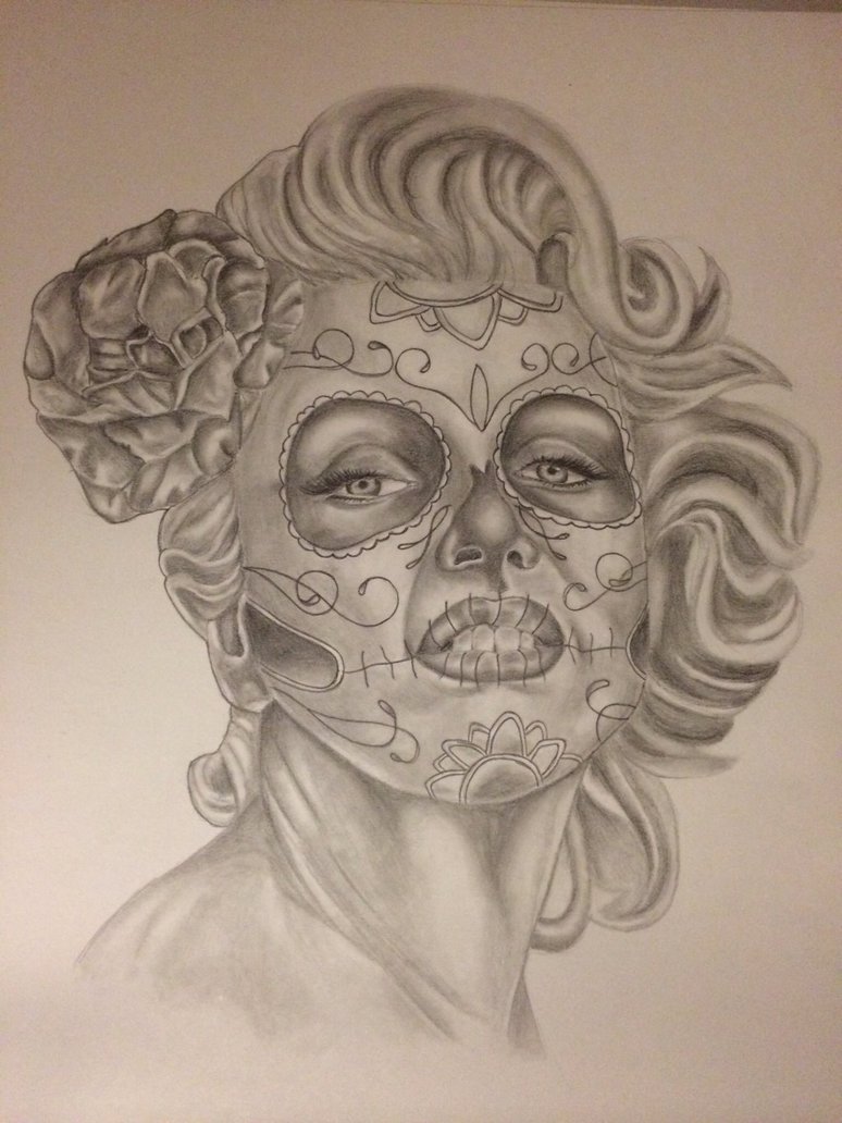 Marilyn Monroe Skull Drawing at GetDrawings | Free download