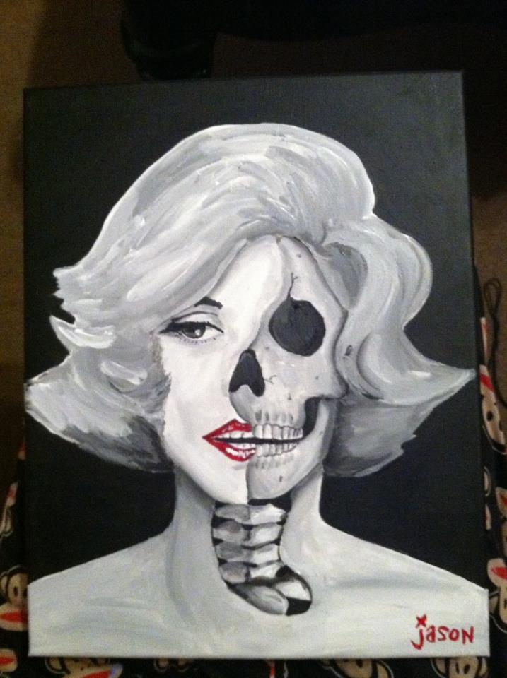 717x960 Marilyn Monroe Half Face By Evilmastermindmrj