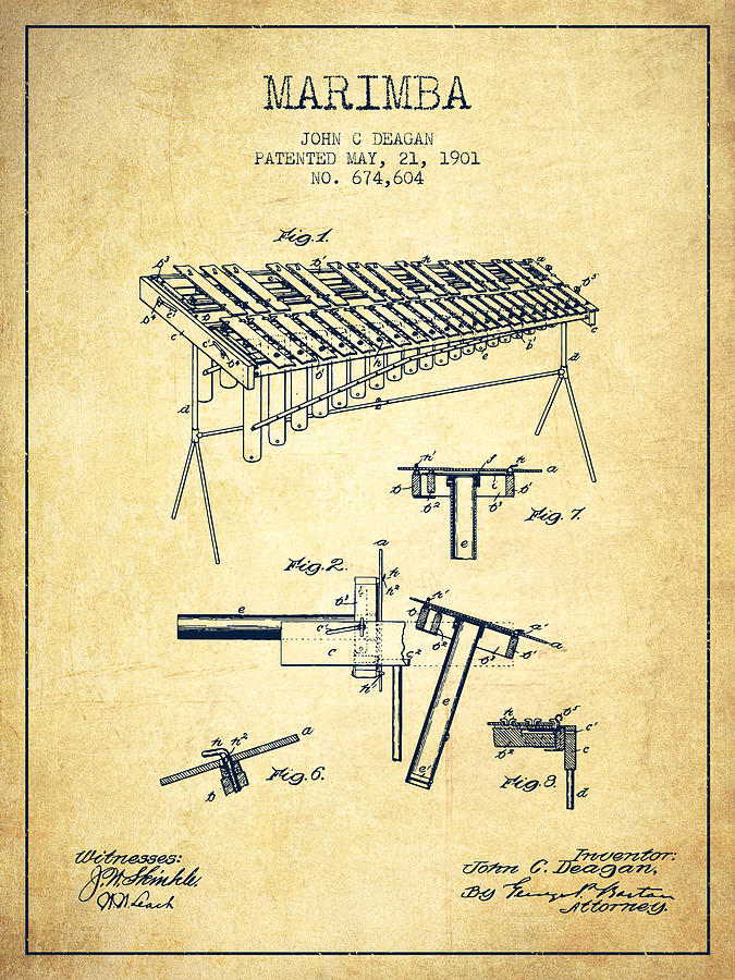 675x900 Marimba Music Instrument Patent From 1901