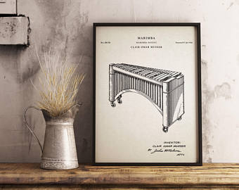340x270 Marimba Patent Print Etsy