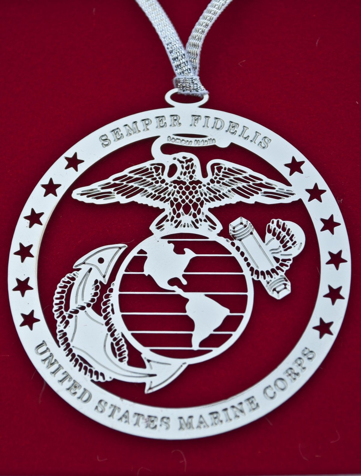 1200x1581 Eagle, Globe, Amp Anchor Silver Ornament Sgt Grit