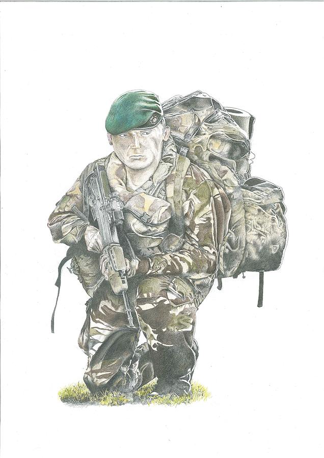 636x900 Royal Marine Drawing By Darren Gowdy